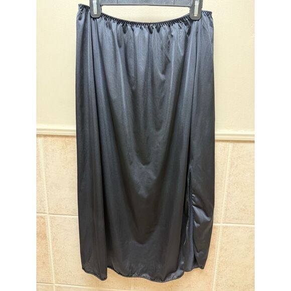 vanity fair black half slip. Classy Slit. Nylon. Women. Sz 2XL - Picture 2 of 11